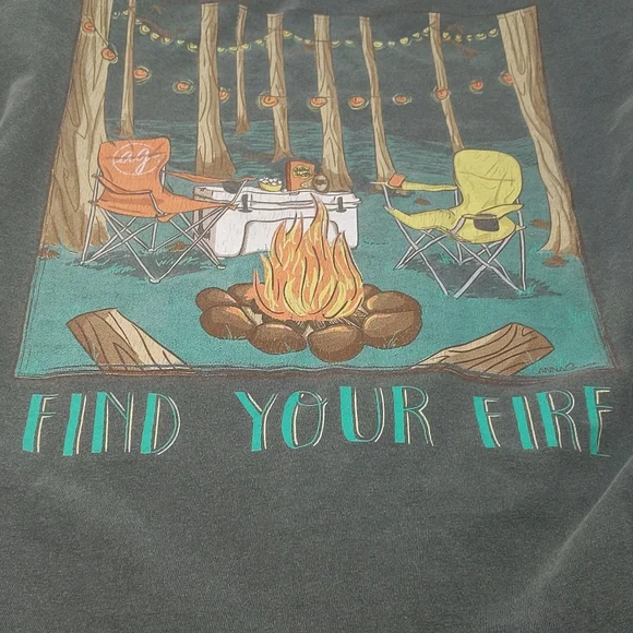 Anna Grace Outdoor Camping Themed Long Sleeve Green T-Shirt Size Medium - Picture 8 of 9